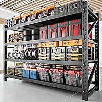 RAVIGIN 5000LBS Heavy Duty Garage Shelves - 71" Wide Adjustable Metal Storage Shelving Unit, 71x24x69", Black