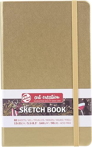 Talens Art Creation Cuaderno de bocetos 80 hojas, tamaño 5.1 in x 8.3 in, oro blanco