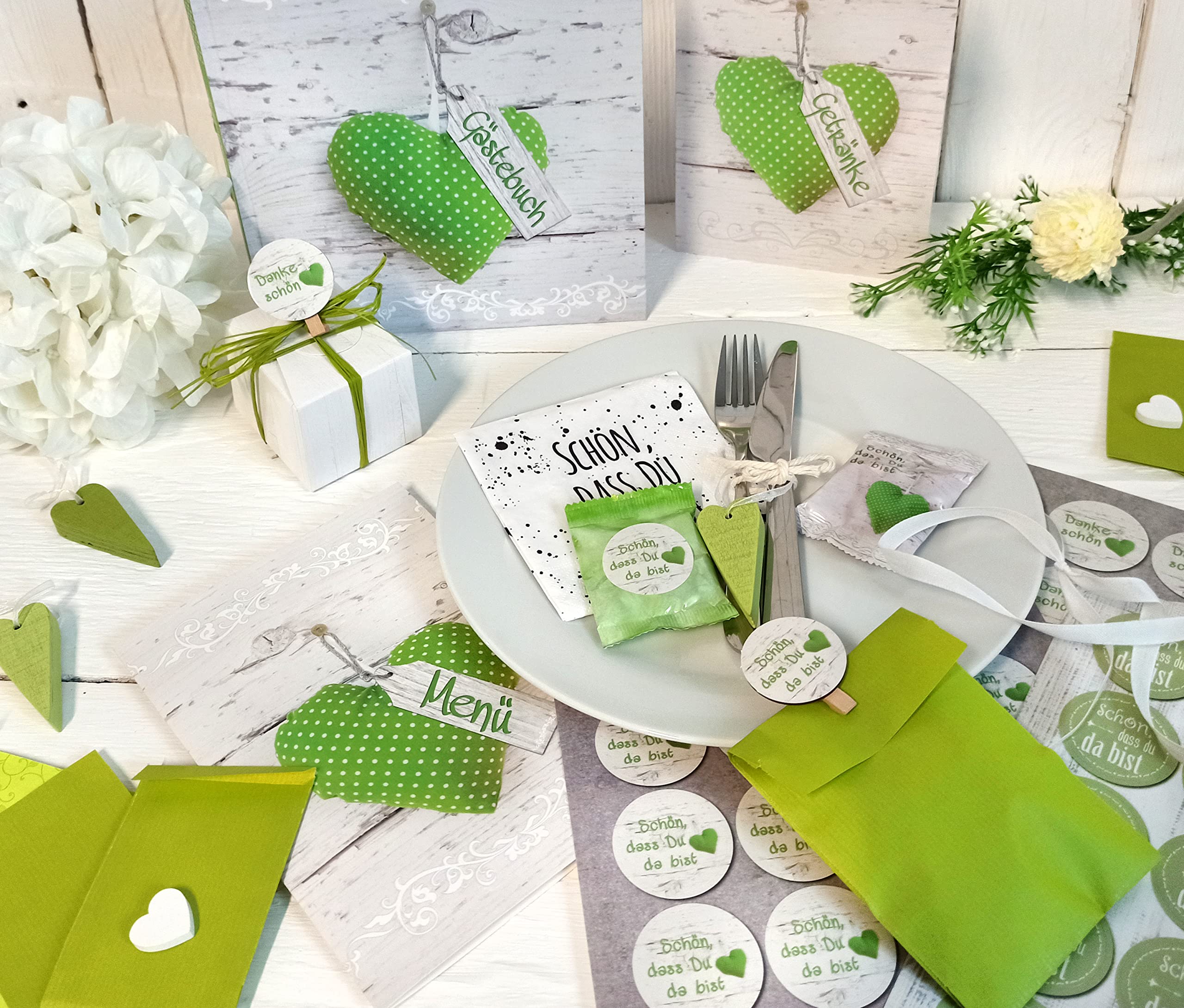 100 pezzi piccoli pacchetti Gummy Give Away – regali con bello, che è da sei in verde bianco per regali, feste, matrimonio, compleanno e Allen festen come un piccolo regalo