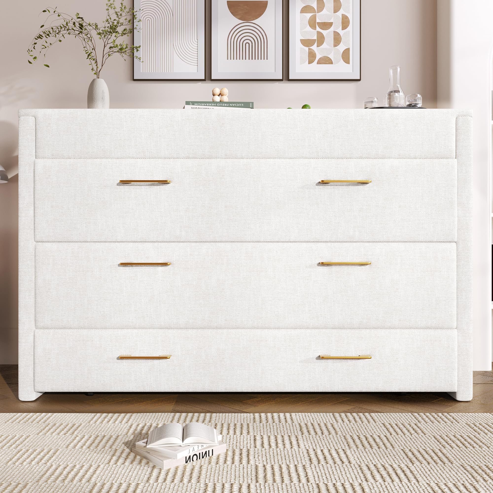 Armario cama de 140 x 200 cm, con un cajón, cama móvil con compartimento de almacenamiento junto a la cama, con conexiones USB y tipo C, cama con plataforma convertible, sin colchón, lino
