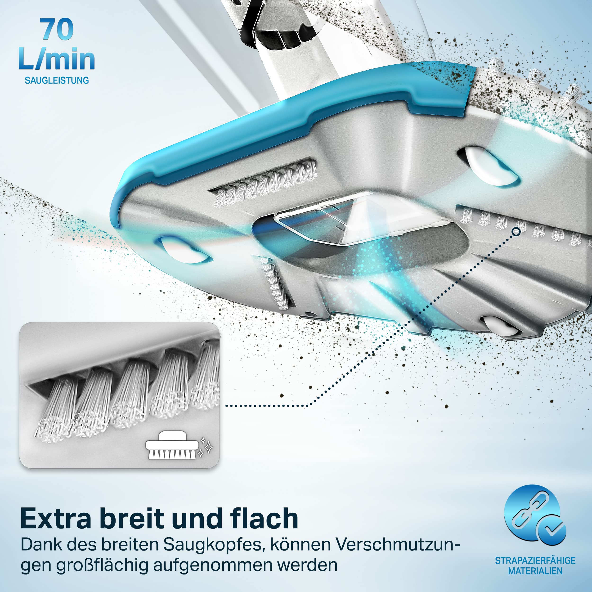 tillvex® Poolsauger mit Akku & Turbo-Modus | Pool Bodensauger mit Filter | Poolreiniger elektrisch mit Absaugung 4200L/H | Handsauger Reinigungsset kabellos Pool & Spa | Laufzeit bis zu 60 Minuten