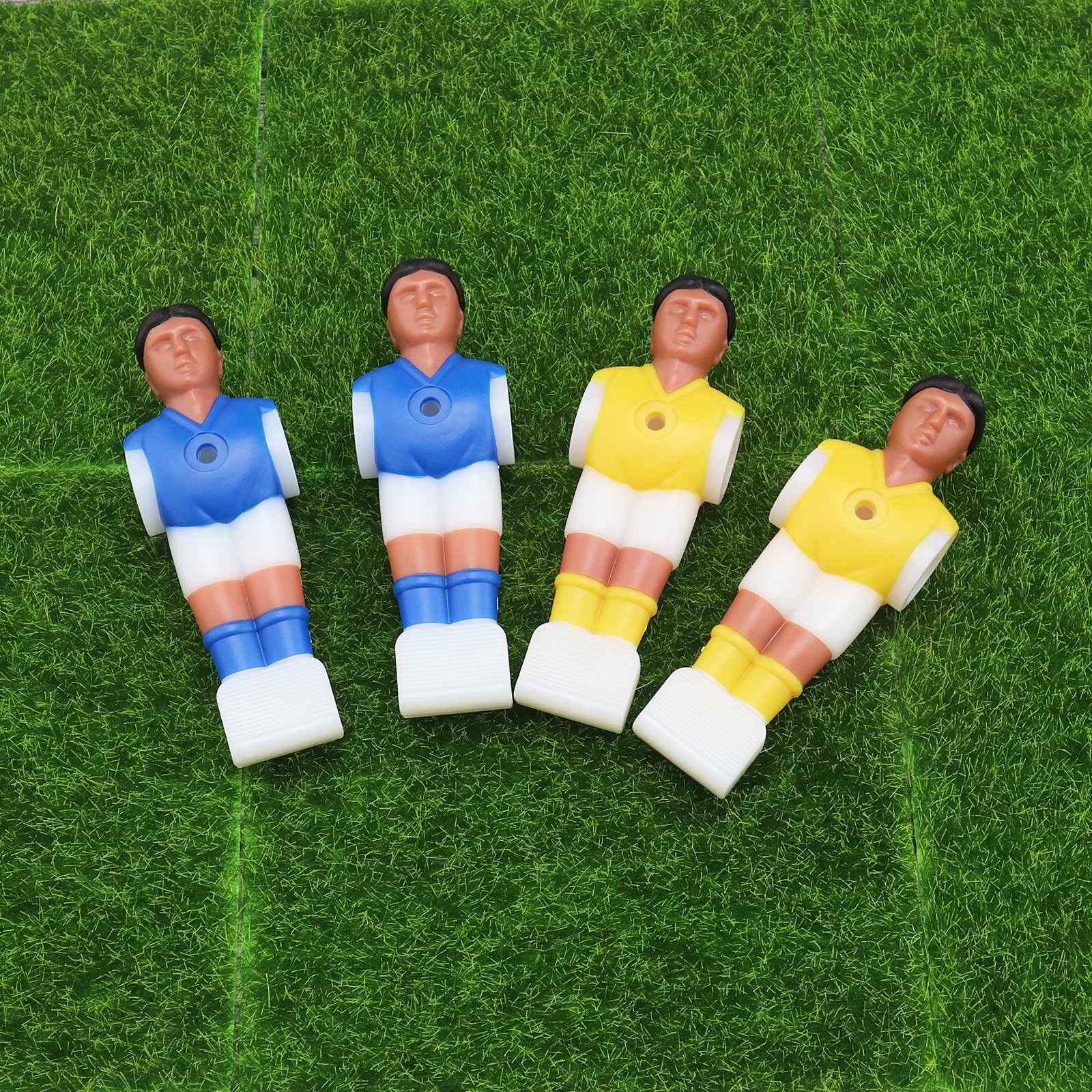 SG Store 22 Piezas Futbolín Futbolín Futbolín Trajes de Futbolín Juegos de Jugador Mini Figuras de Fútbol Plástico para Varillas de 15,9 Mm Máquina de Fútbol Amarillo Y Azul