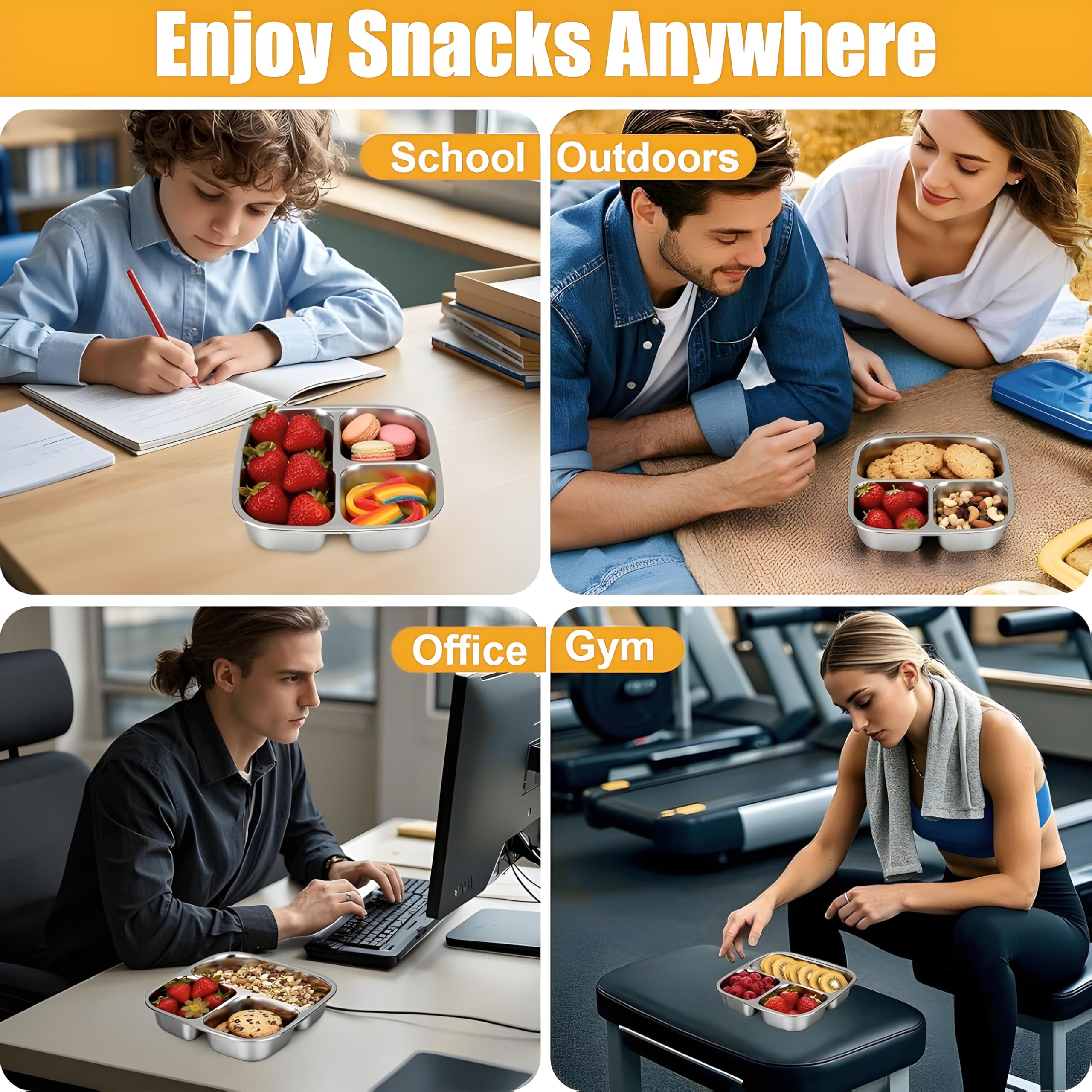 Motka Stainless Steel Lunch Box - 3 Compartments -9