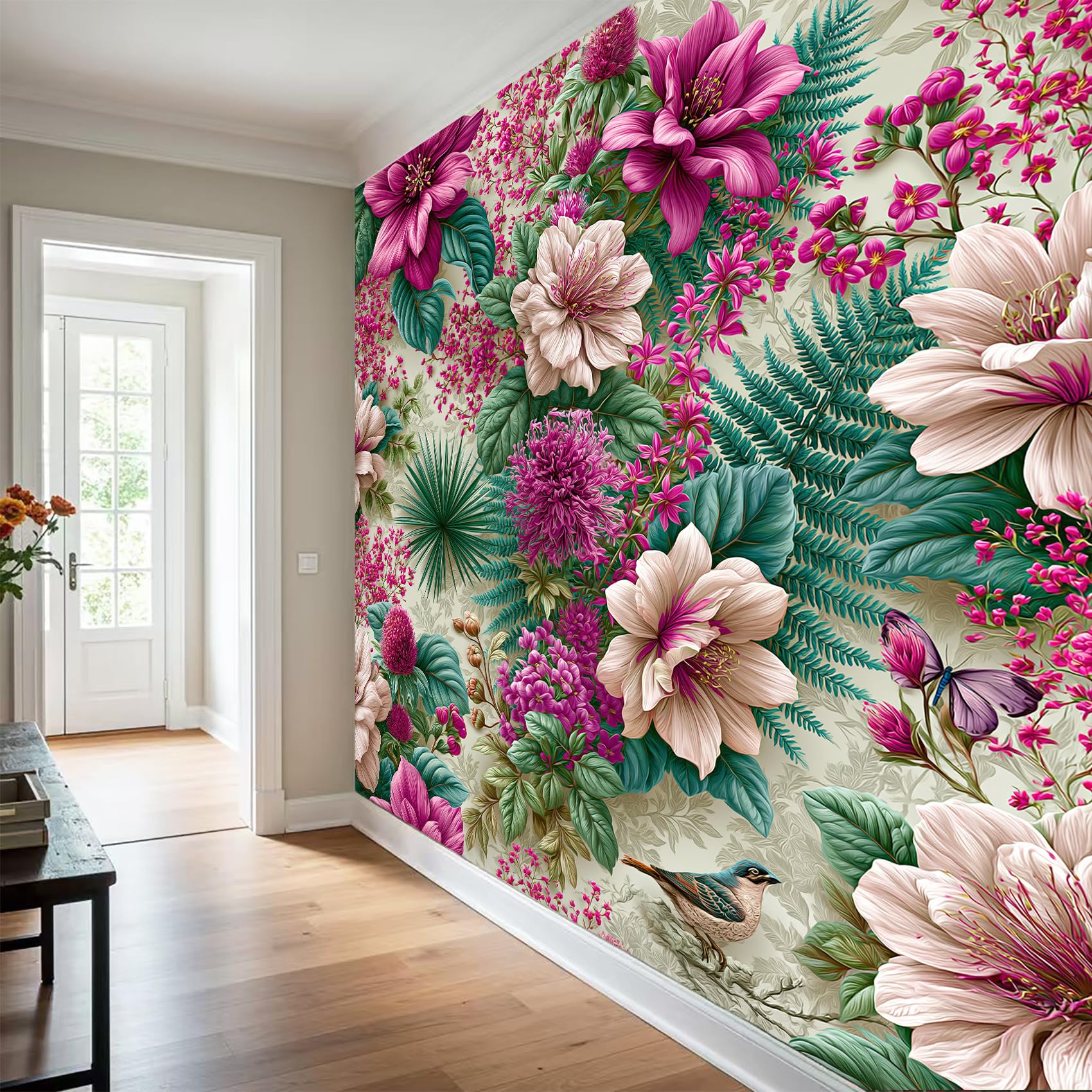 Générique Papier Peint Panoramique Fleurie Tropical, 350x256 cm