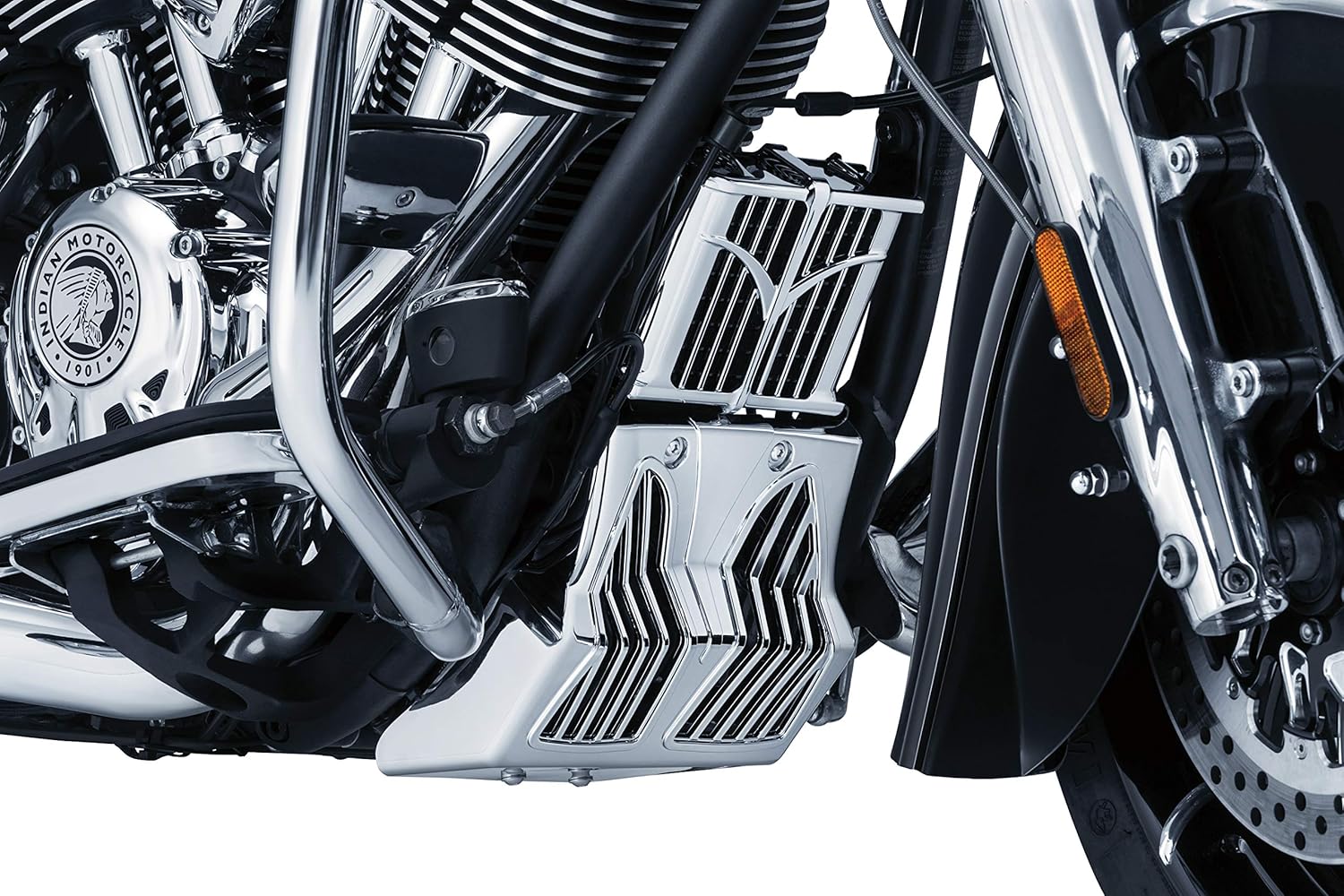 Kuryakyn 5664 Motorcycle Accent Accessory: Lower Front End Frame Chin Fairing for 2014-19 Indian Motorcycles, Chrome