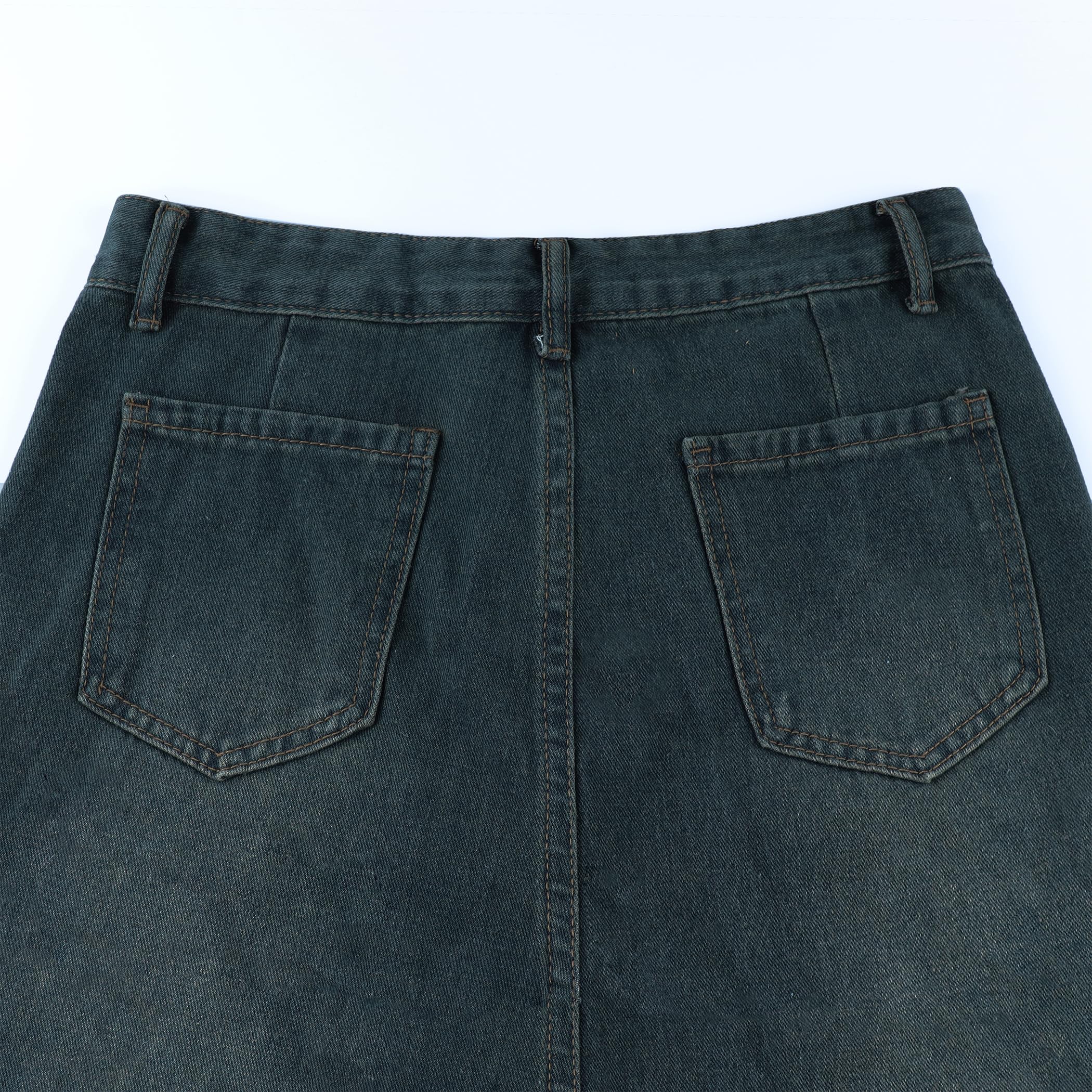 Kisswow Women's High Waist Straight Leg Jeans Cargo Pants Slant Pocket Denim Pants Girls Fashion