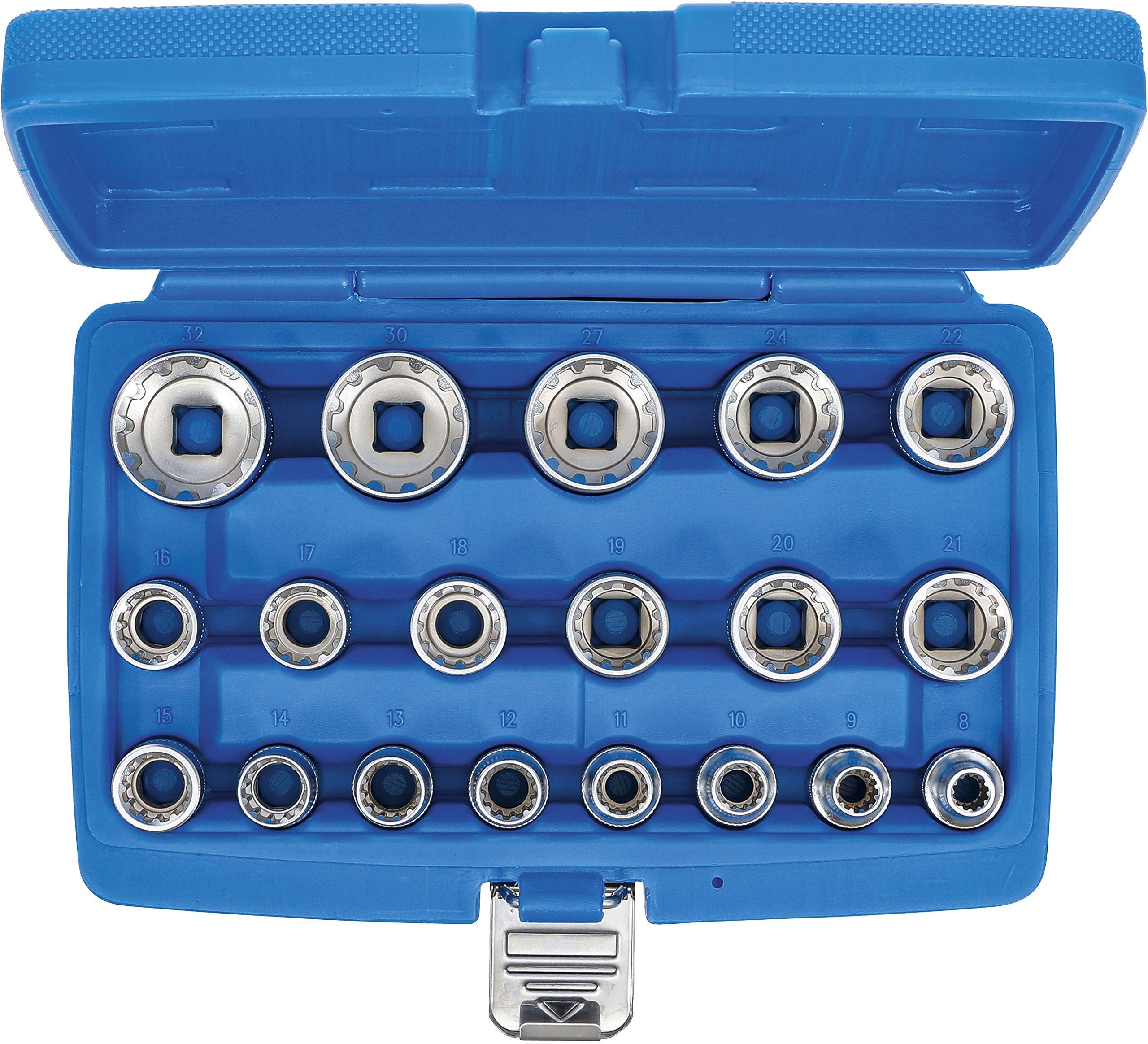 BGS 2152 | Juego de llaves de vaso Gear Lock | entrada 12,5 mm (1/2") | 19 piezas