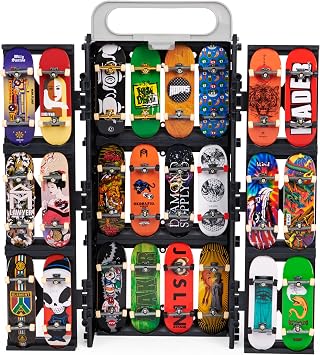 Tech Deck convertible play and exhibition ramp set and special finger skateboard carrying case, toy for children over 6 years old, dried rose (transparent)