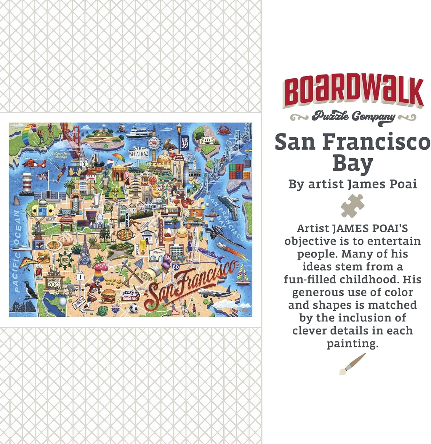 Boardwalk Puzzles San Francisco Bay, 1000 Piece Jigsaw Puzzle for Adults, 19¼ x 26⅝ Inches, Made in USA
