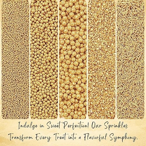 Miniatura 118 de Confect Orange Sprinkles - Mezcla comestible de espolvorear para Halloween Paquete surtido de 5 con grageas naranjas, jimmies y azúcar espumoso