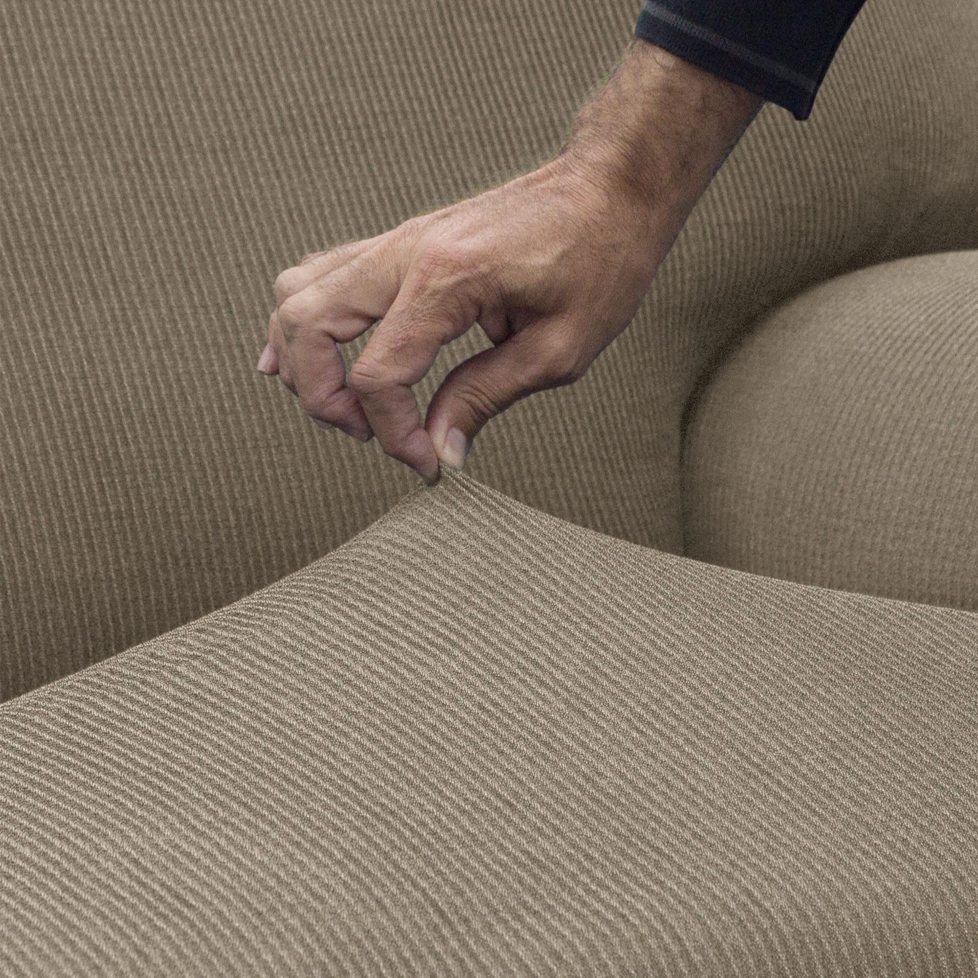 FAVERTI® Elastic Sofa Bed Cover Click Clack Three Seater, Linen, 3 Seater - Image 4
