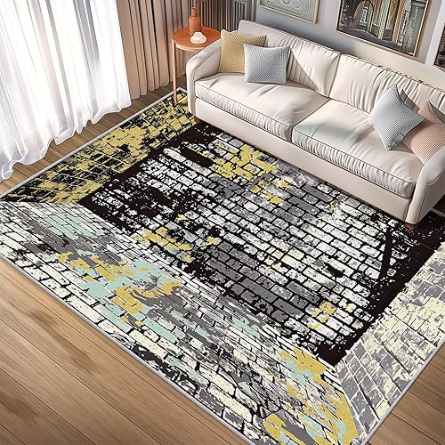 Miniatura 18 de Mosaic Rug 7x10 Rugs 80s Gaming Design Large Area Rug, Retro 70s Carpet Home Room Decor Rugs for Living Room Bedroom Kitchen Dorm Classroom Indoor