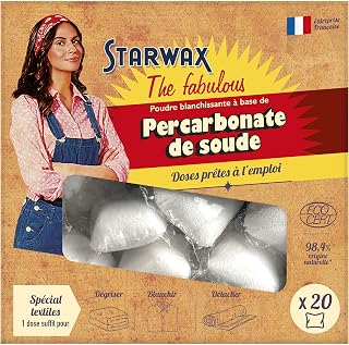 STARWAX FABULOUS Percarbonate de soude en doses 20 doses | Raviveur de blancheur et détachant, linge tapis et moquettes, 1...