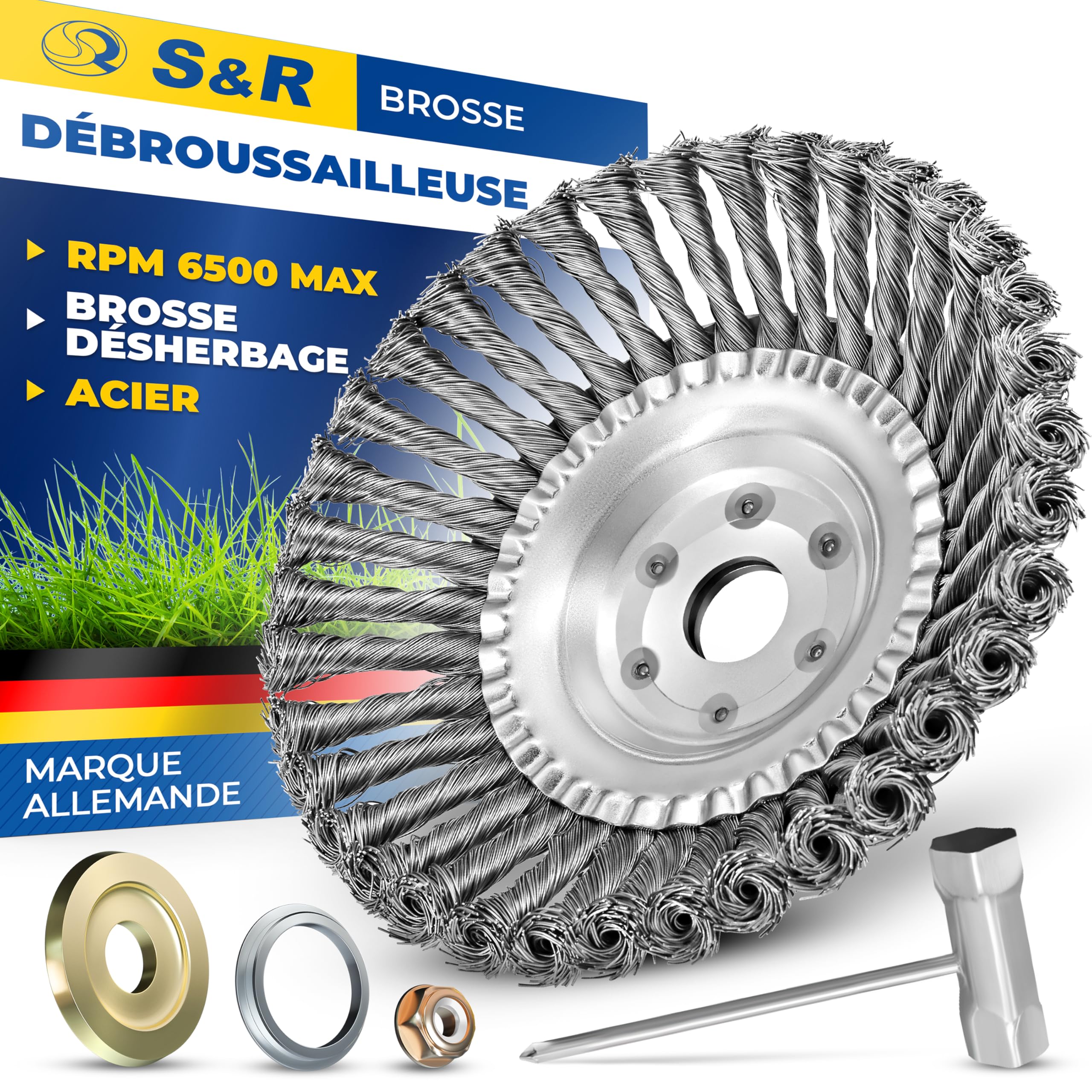 Brosse débroussailleuse thermique universelle mauvaises herbes