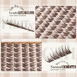 Brown Lash Clusters Short Eyelash Extensions 8-12MM Wispy Cluster Lashes Natural Individual Lashes Dark Brown Eyelash Clusters Clear Band Lash Extensions Everyday DIY Lash Pack by Mavphnee