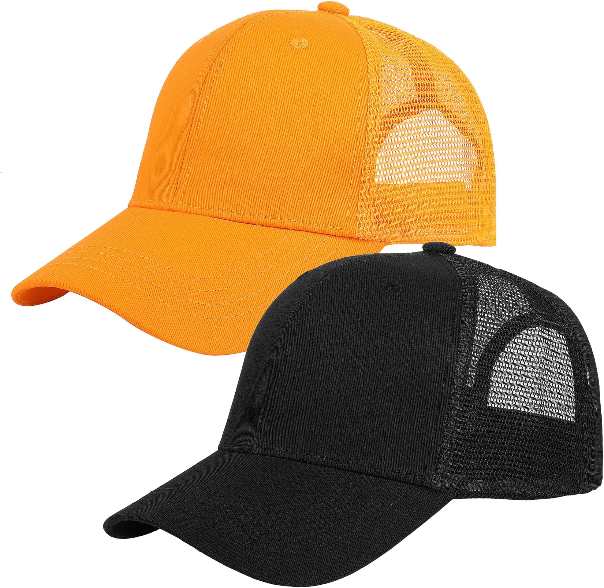 Trucker Hat Baseball Cap Structured Plain Design 6 Panel, Adjustable Size