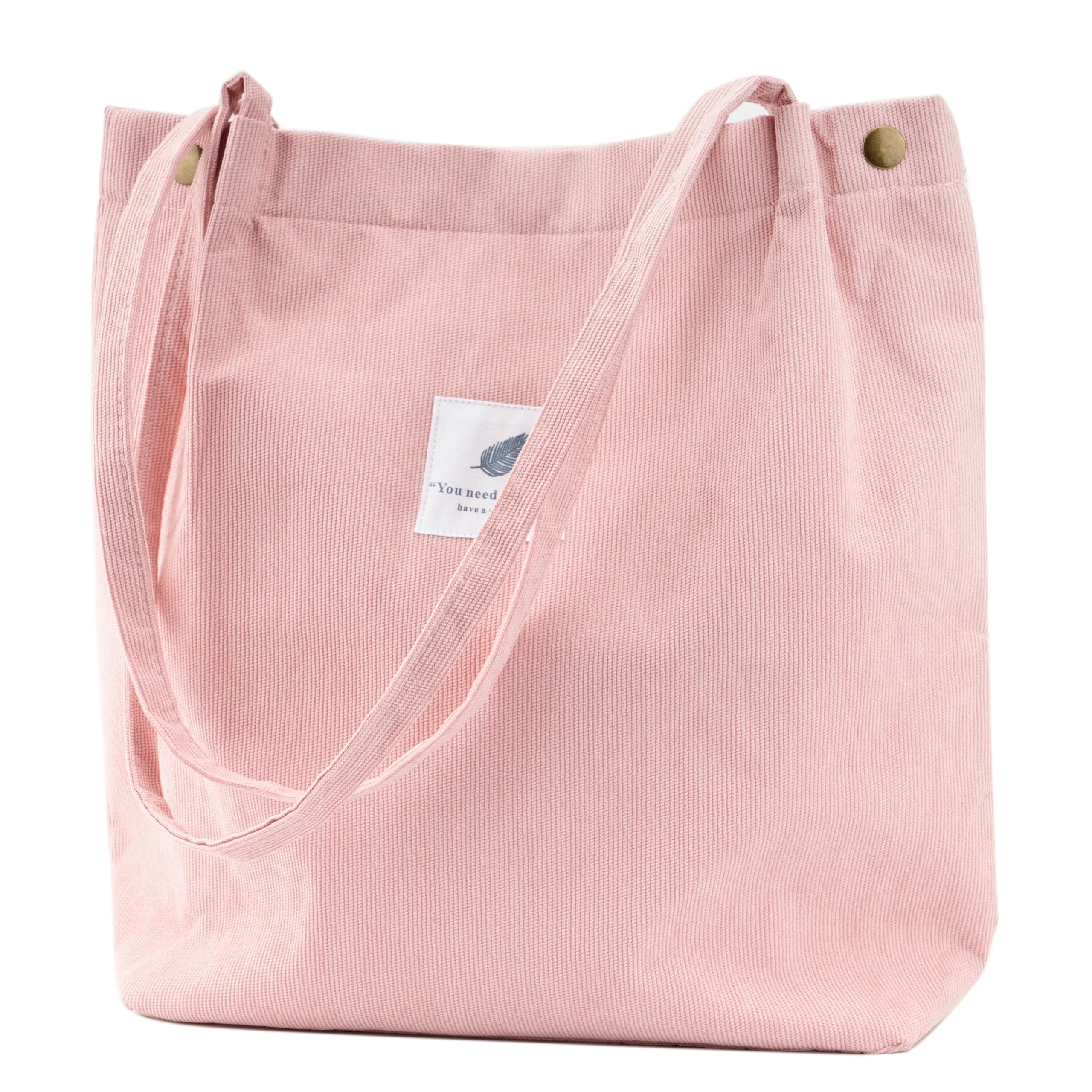TOPASION Cute Corduroy Tote Bag Canvas Shoulder Handbags for Women Travel Shopping