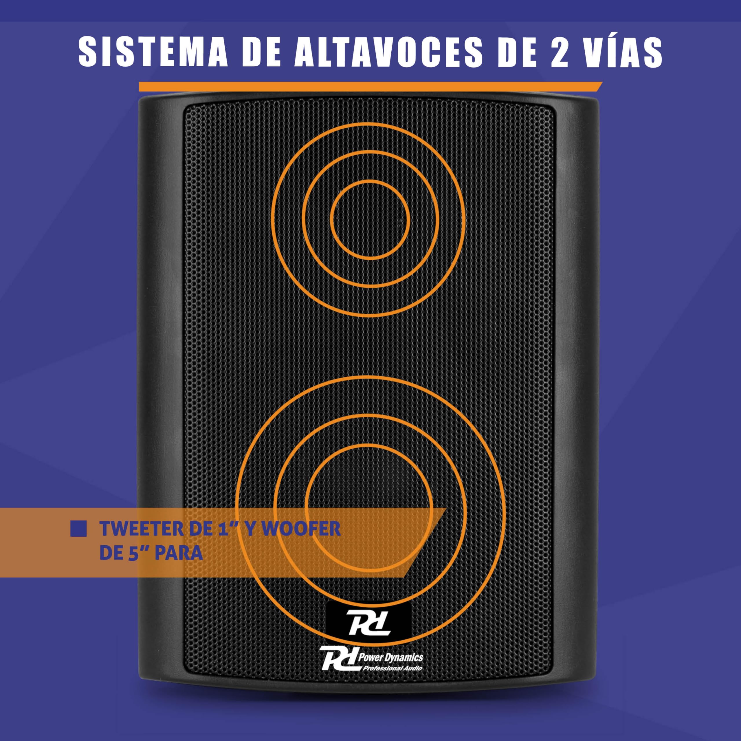 Skytec Par de Altavoces comerciales de 2 vías para Discotecas y Bares, Color Negro