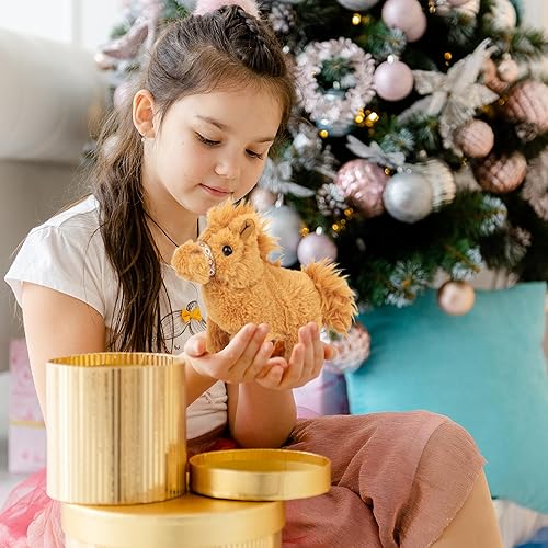 Miniatura 4 de Easfan - Juguetes de poni caminante de peluche, poni interactivo con sonido y cola meneadora, animal de peluche, regalos de Navidad y cumpleaños