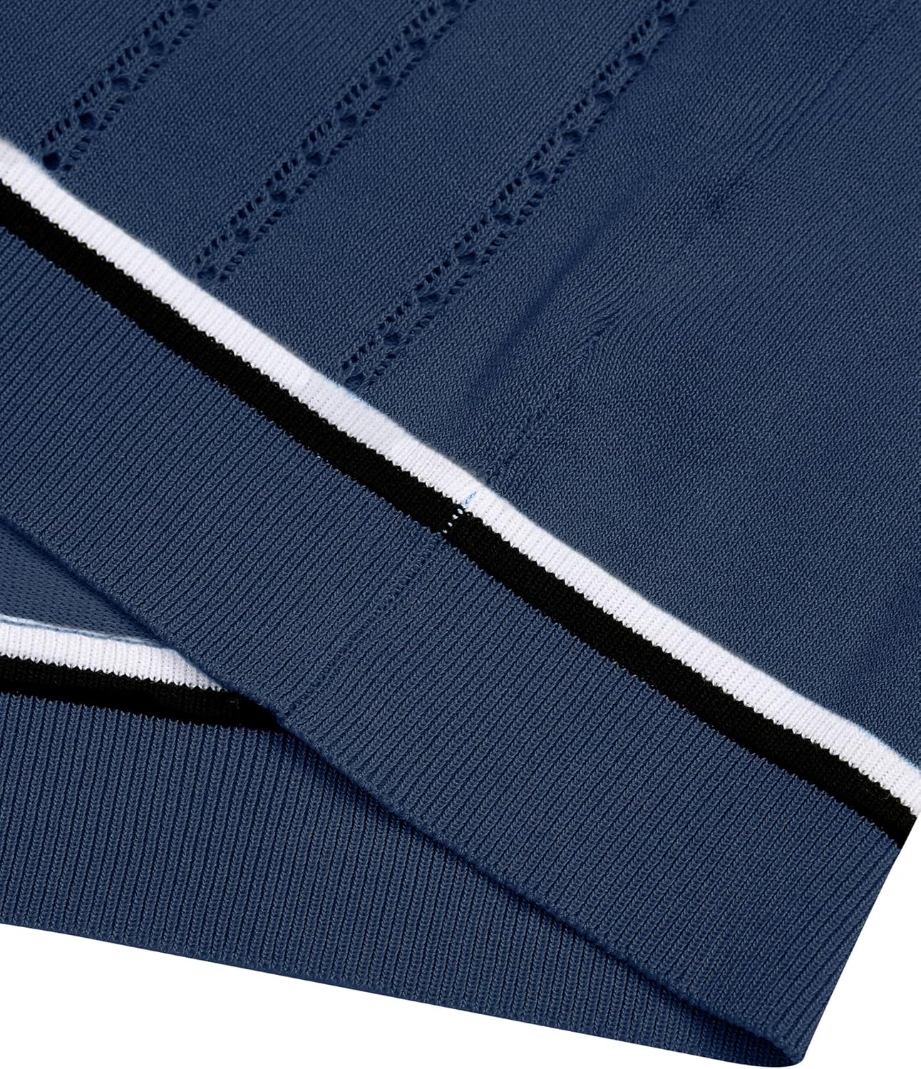 Alimens & Gentle Men's Short Sleeve Button Down Shirts Knit Casual Shirts for Men Vintage Cuban Shirt Striped Knitted - Image 5