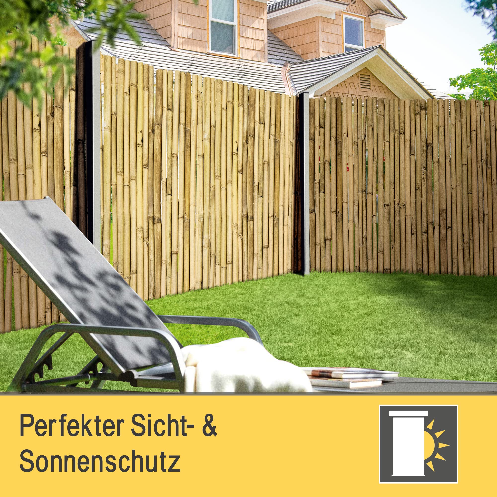 Sol Royal Bambus Sichtschutz Zaun 180x250 cm SolVision B38 - langlebiger & witterungsbeständiger 100% Bambus FSC® Sicht Schutz Indoor & Outdoor für Balkon, Terrasse, Garten - Windschutz & Sonnenschutz