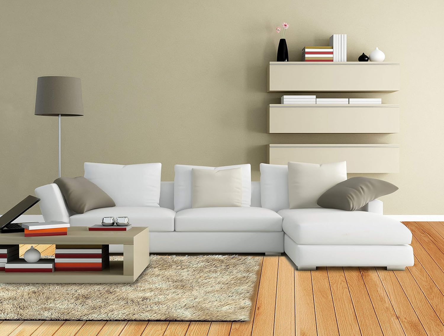 ARREGUI Basa floor safe drawer installed discreetly under a rug in a living room setting.