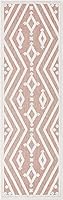Vista 3 de Well Woven Mali Tribal Diamond Pattern - Alfombra de pasillo para interiores y exteriores, terracota de 2 pies 3 pulgadas x 7 pies 3 pulgadas