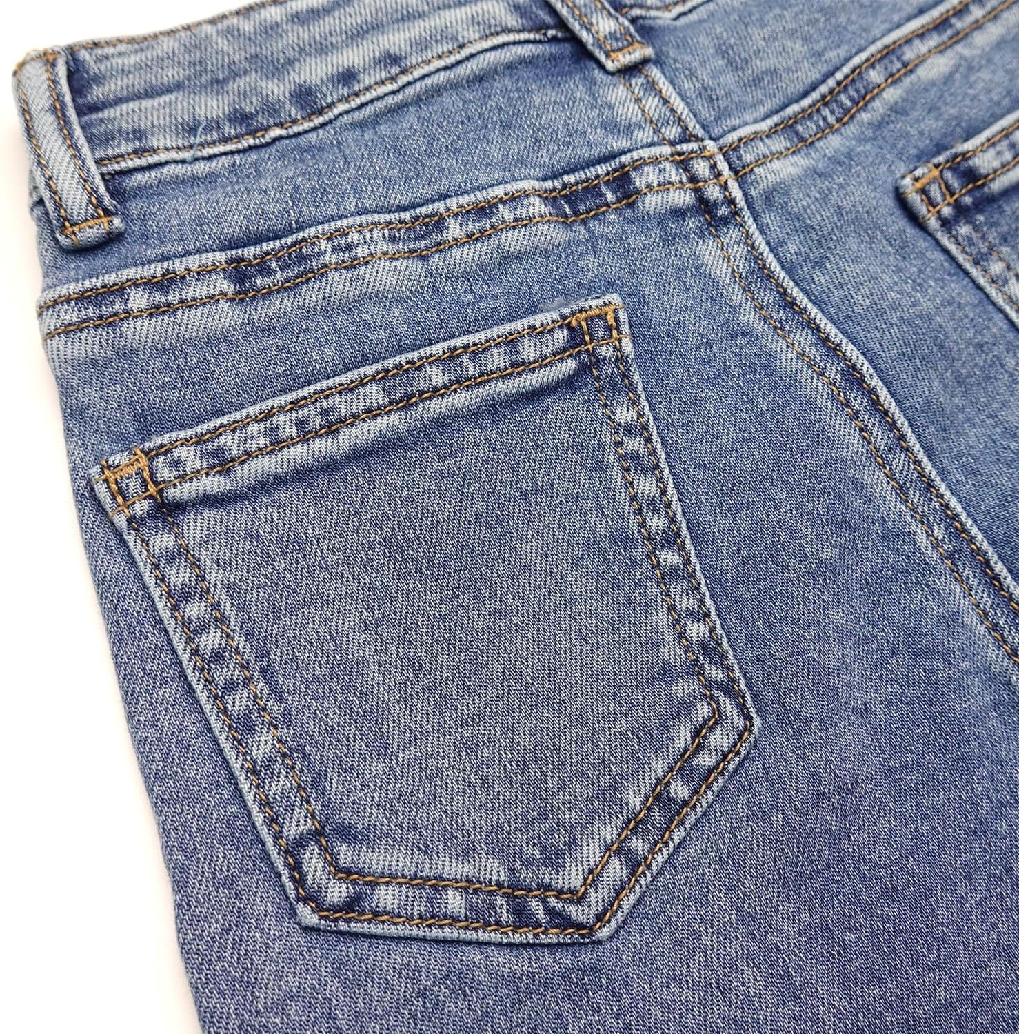 KIDSCOOL SPACE Girls Bootcut Jeans,Elastic Waistband Inside Flare Denim Pants