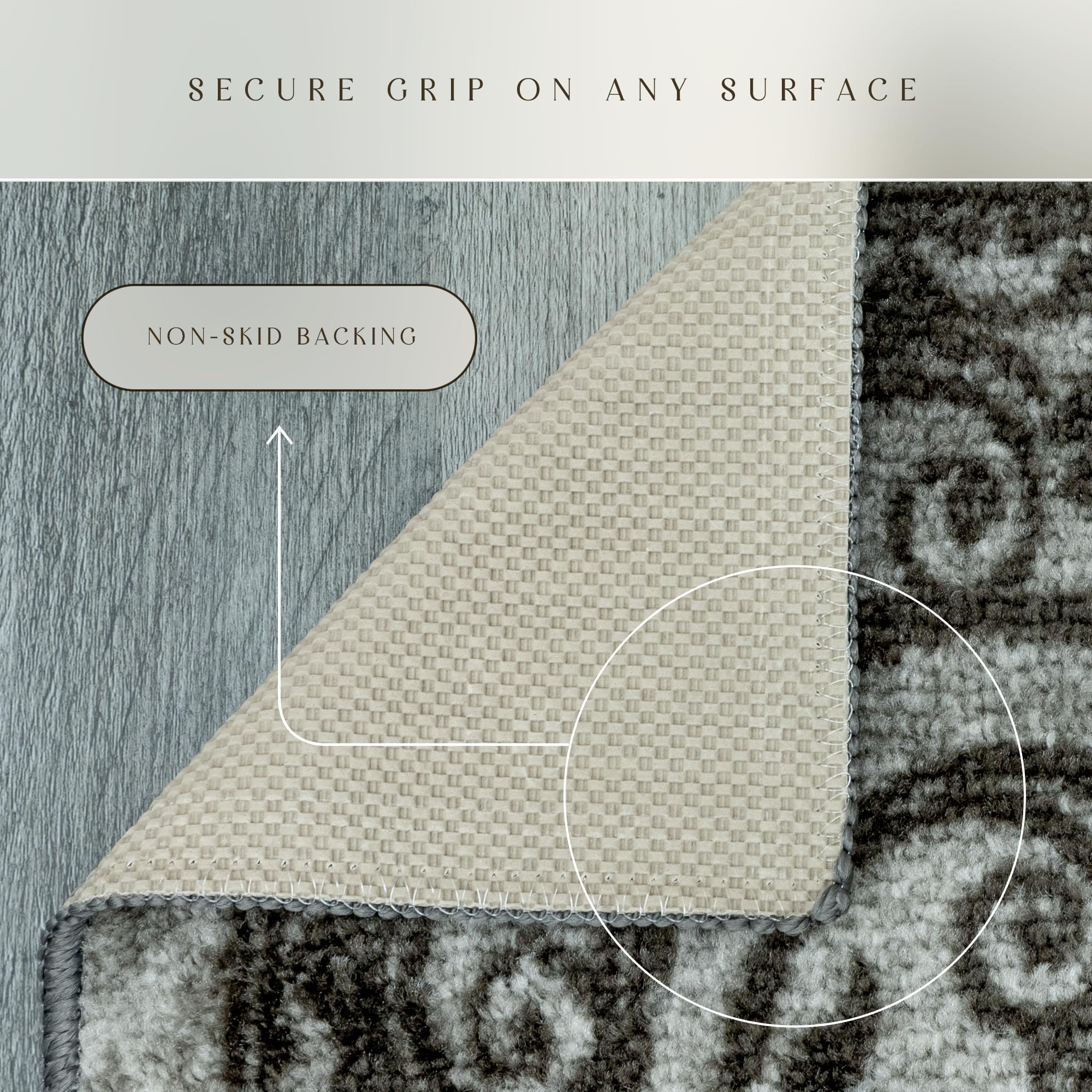 Maples Rugs Pelham Vintage Medallion Area Rugs - Made in USA - Low Pile, Non Slip, Pet-Friendly Mat for Bedroom, Office, Living & Dining Room, 5' x 7', Wineberry