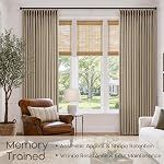 TWODRAPES Pinch Pleated Curtains 90 Inch Long Curtains 2 Panels Set for Living Room Memory Shape Pinch Pleat Neutral Linen Light Filtering Farmhouse Thick Window Curtains with Hooks Rings 40x90