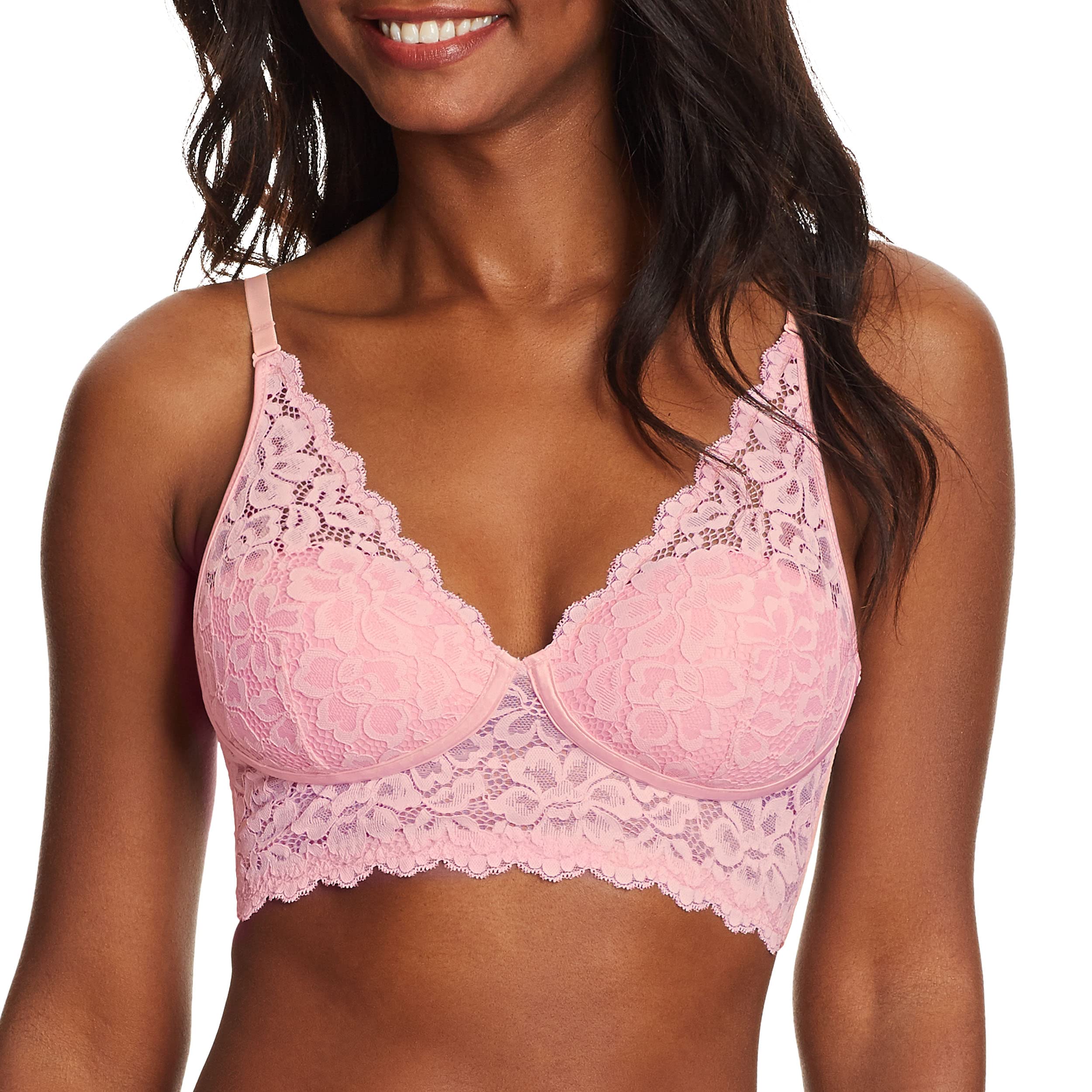 Maidenform Womens Lightly Lined Convertible Lace Bralette