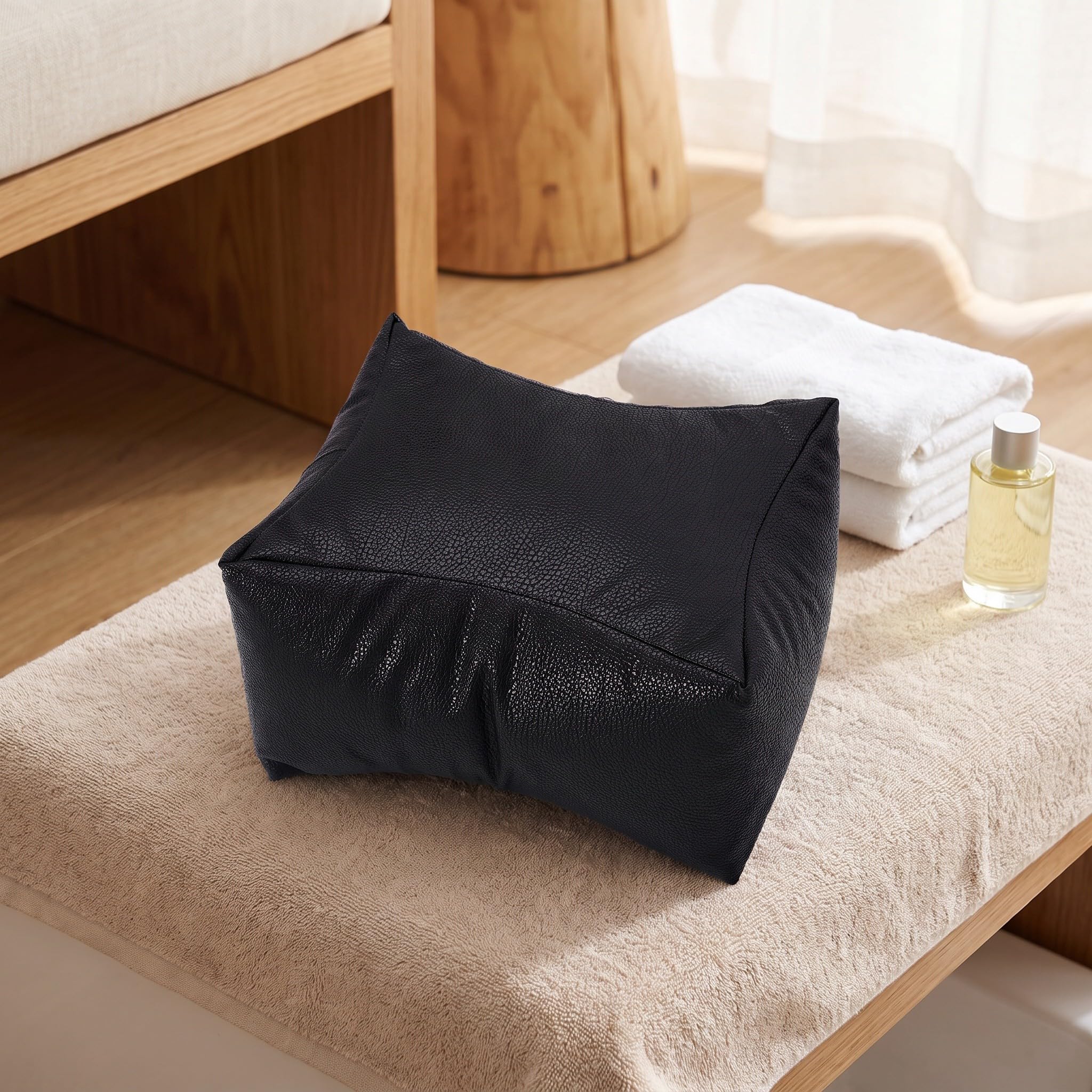 Zerodeko 2 reposabrazos portátiles para uñas, almohada de mano de cuero