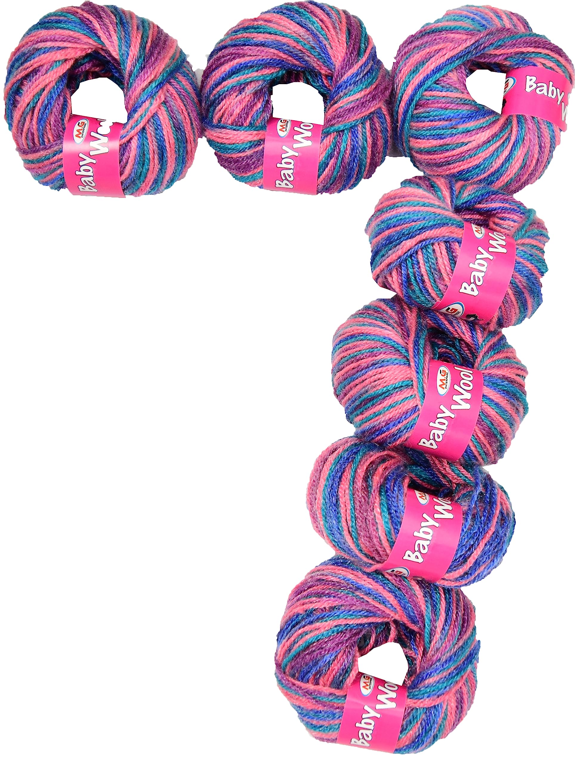 M.G ENTERPRISE 100% Acrylic Wool Multi Violet 7 GMS Baby Wool 4 ply Wool Ball Hand Knitting Wool/Art Craft Soft Fingering Crochet Hook Yarn- Art-DGG