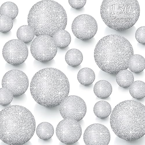 Miniatura 16 de 150 piezas de perlas falsas para relleno de jarrón, cuentas de maquillaje para jarrón sin agujero, cuentas brillantes de tamaños mixtos, redondas