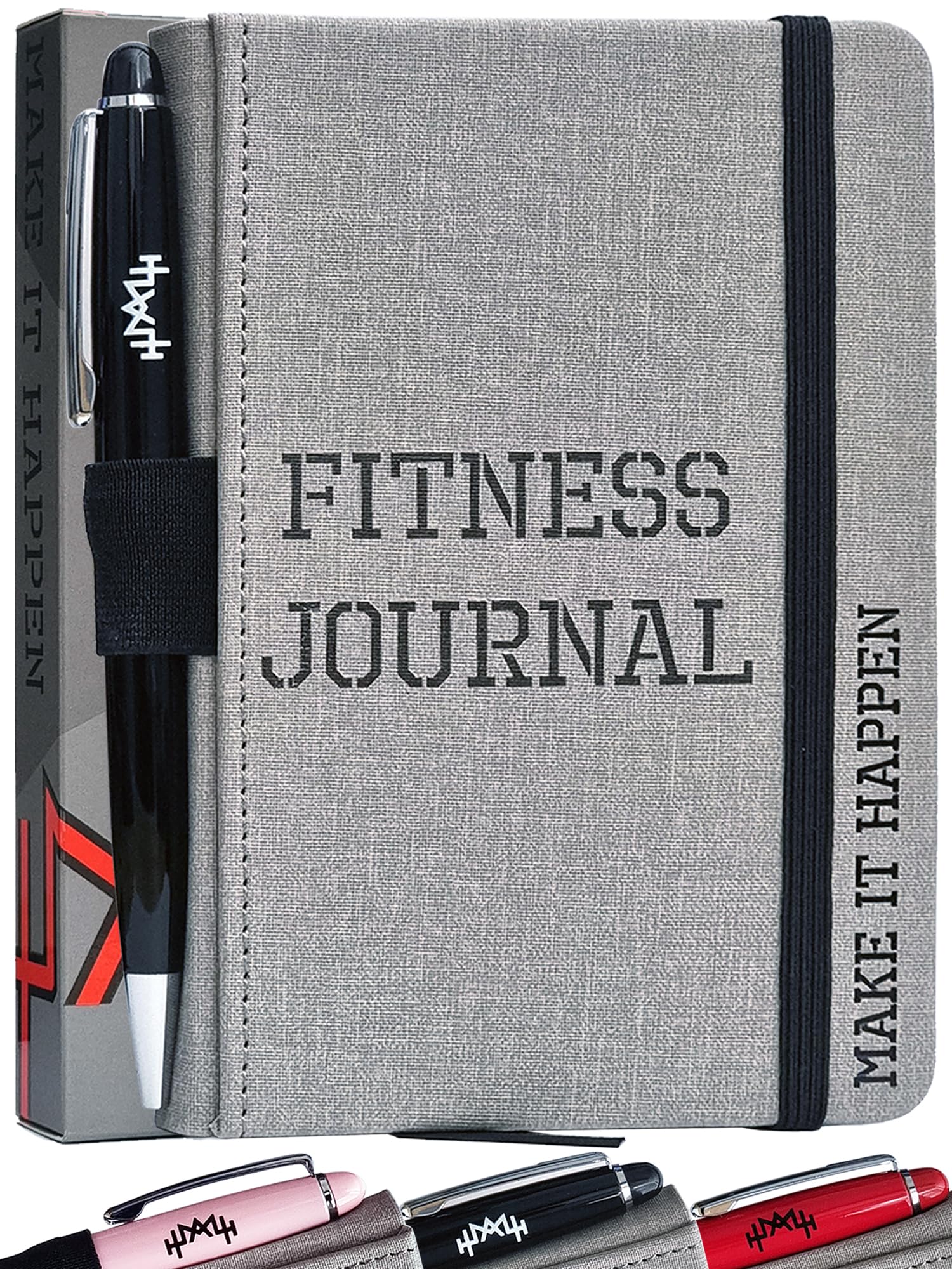– A6 Pocket Fitness Journal – Set 15 Goals, Track 93 Workouts, Measure Progress & Log 24 Personal Records – Sweatproof Design, Daily Planner & Exercise Log Book For Men & Women - Black
