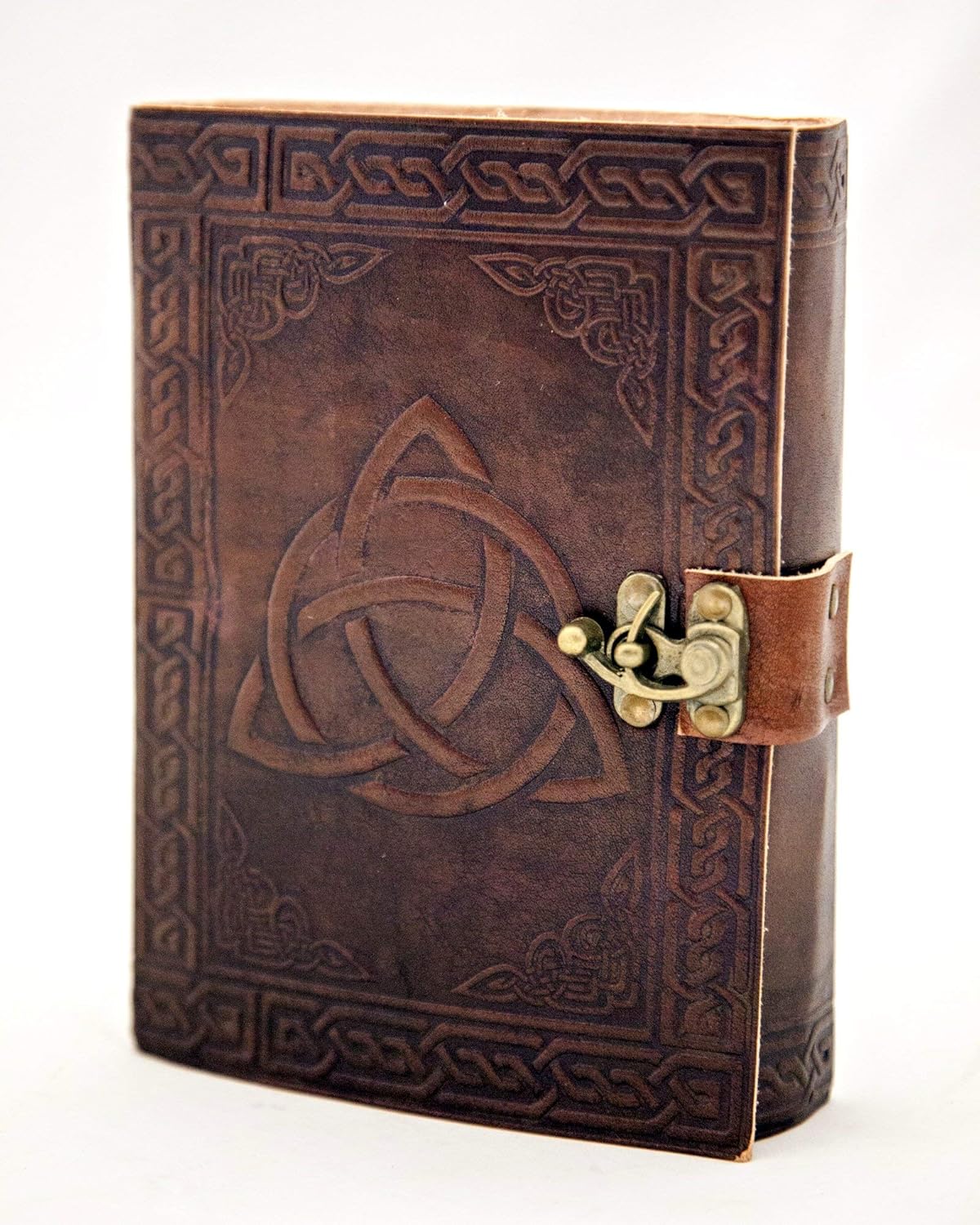 Leather Journal Triquetra Writing Notebook Trinity Travel Journal Celtic Leather Notebook Art Sketchbook Brown 5 x 7 inches      Unknown Binding – Notebook