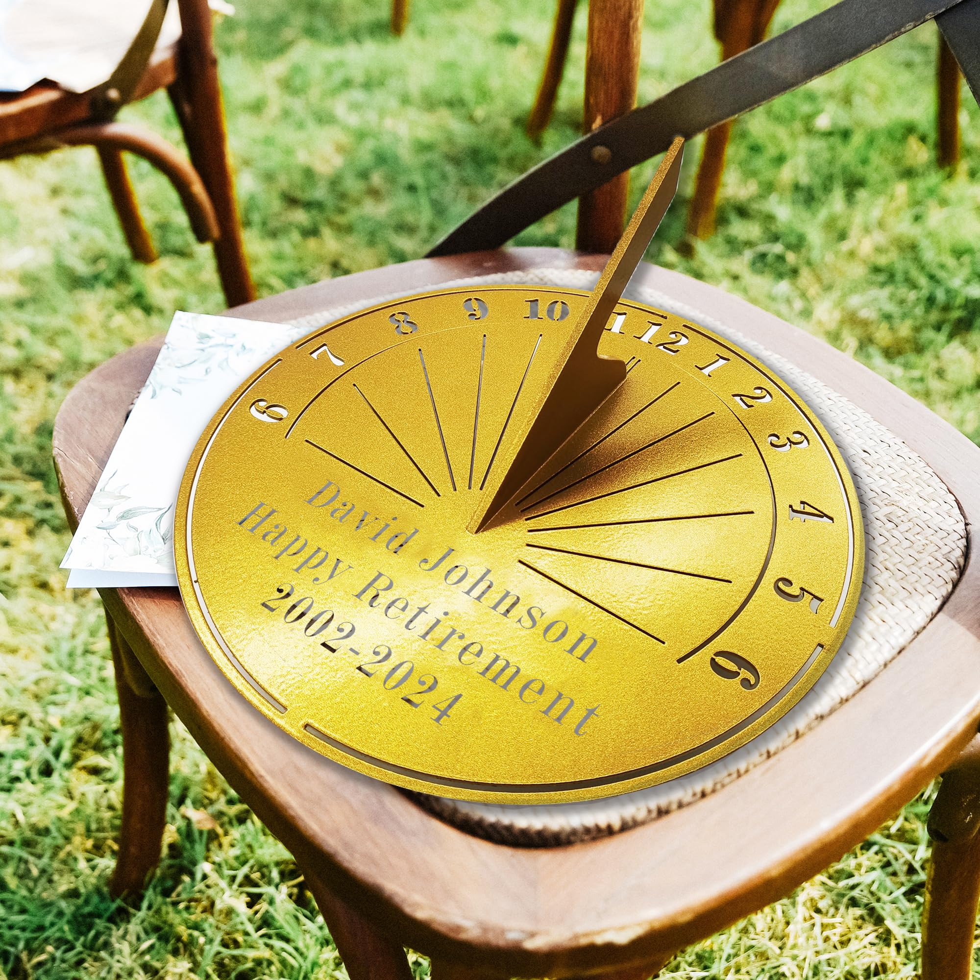 HZYCYYFC Custom Sundial Retirement Gift for Men Or Women, Personalized Custom Retirement Gift with Name and Date