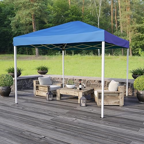 Miniatura 3 de BizChair Tienda de campaña con toldo de pierna inclinada para eventos emergentes azules de 10'x10' con bolsa de transporte