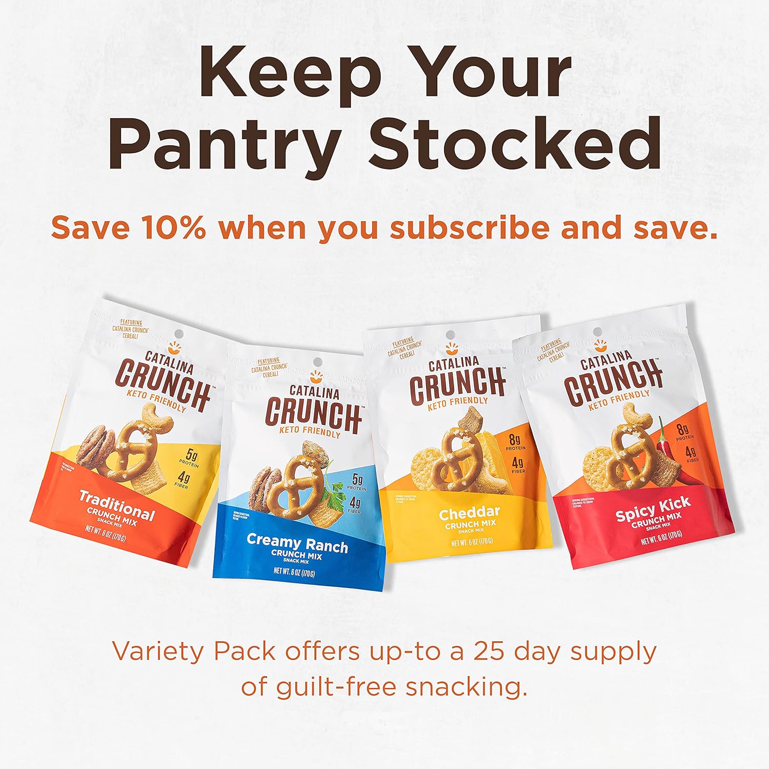 Catalina Crunch Mix Keto Snack Mix Variety Pack | Keto Friendly, Low Carb, Protein Snacks, 6 oz (Pack of 4)