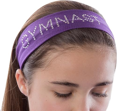 Miniatura 3 de Diadema elástica de gimnasia de algodón con diamantes de imitación para niñas, adolescentes y adultos, regalos para gimnasia