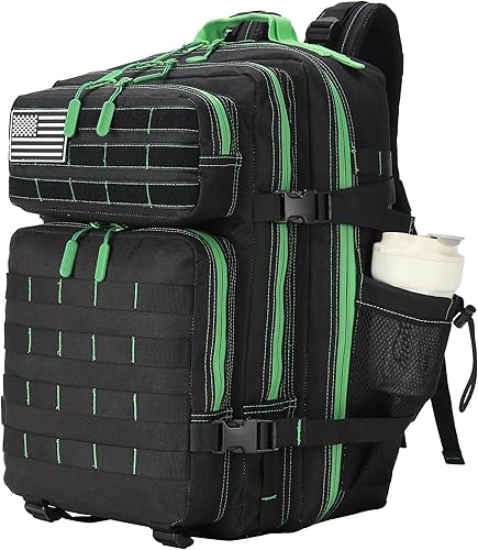 Miniatura 27 de Mini mochila táctica de 9L para hombres y mujeres, mochila táctica pequeña para senderismo, bolsa táctica pequeña, paquete de fitness, Negro&rojo,