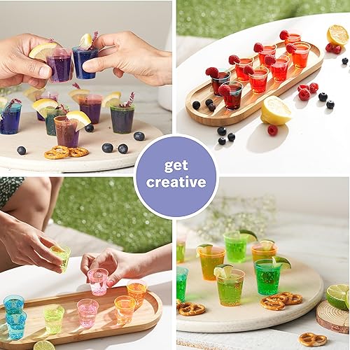 Miniatura 2 de MATANA 300 vasos de plástico neón 1 oz vasos de fiesta para degustación de vinos condimentos salsa chupitos de gelatina y más resistentes y