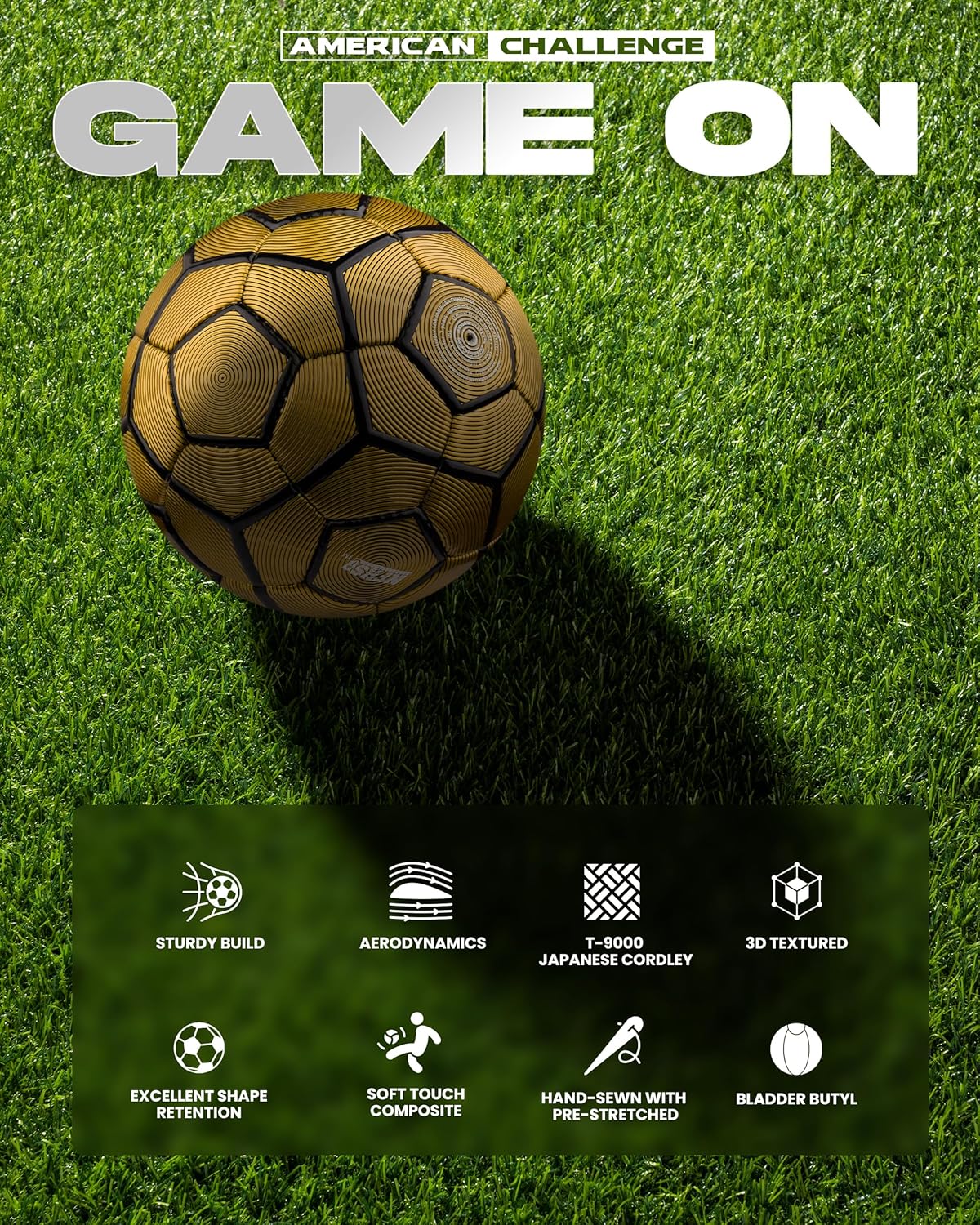 American Challenge Bergamo Soccer Ball – Sizes 5, 4 & 3 – Youth & Adult Training Soccer Ball for Practice, Games & Grass Fields - Image 7