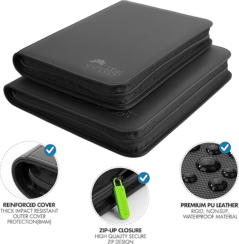 Miniatura 2 de FunGuys Carpeta de tarjetas prémium con forro de gamuza, 9 bolsillos por página, capacidad para 504 tarjetas, cubierta resistente al agua, diseño de