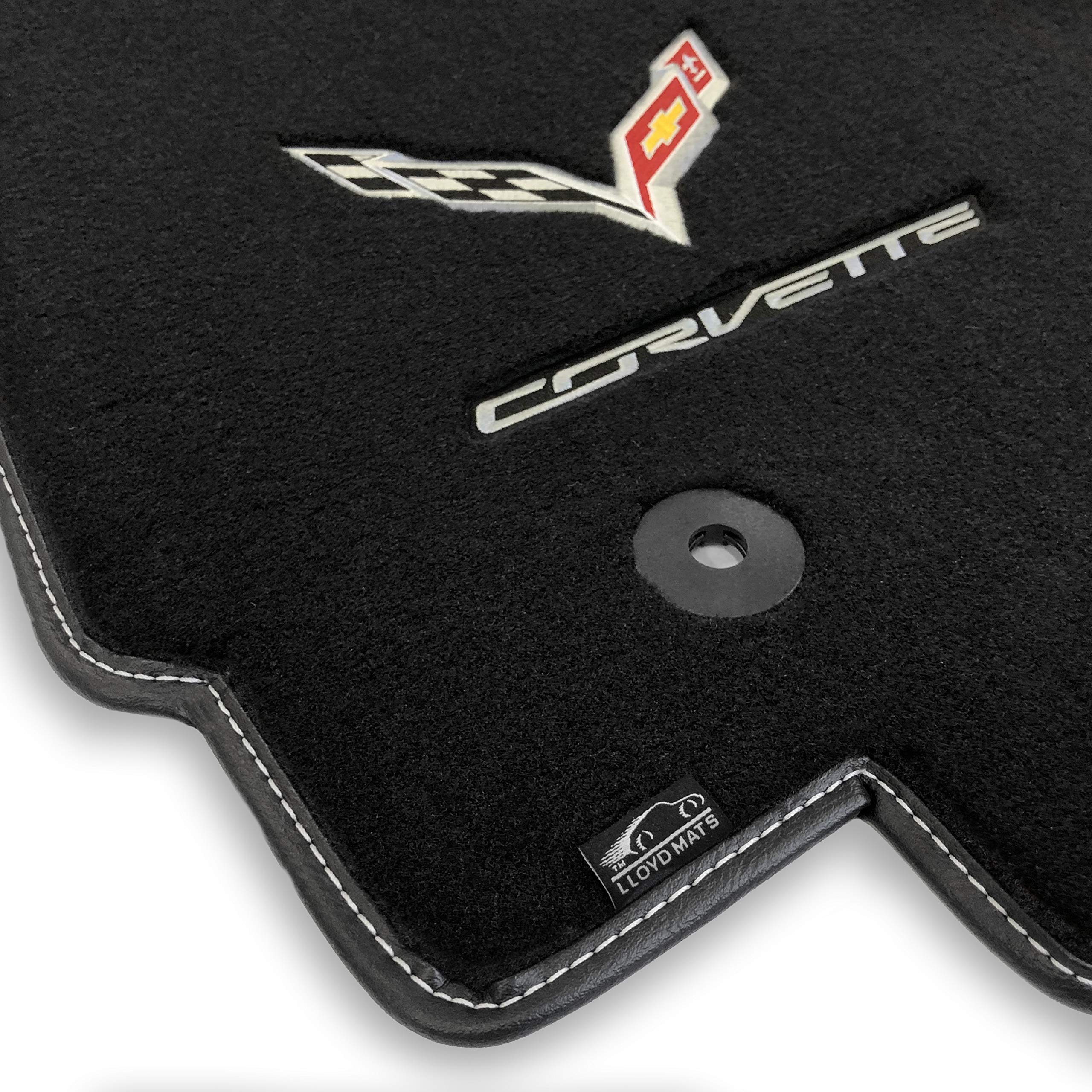 Lloyd Mats Custom-Fit Carpeted Floor Mats Premium Luxury Car Floor Liners for Corvette C7 2014-2019 Charcoal 2PC -