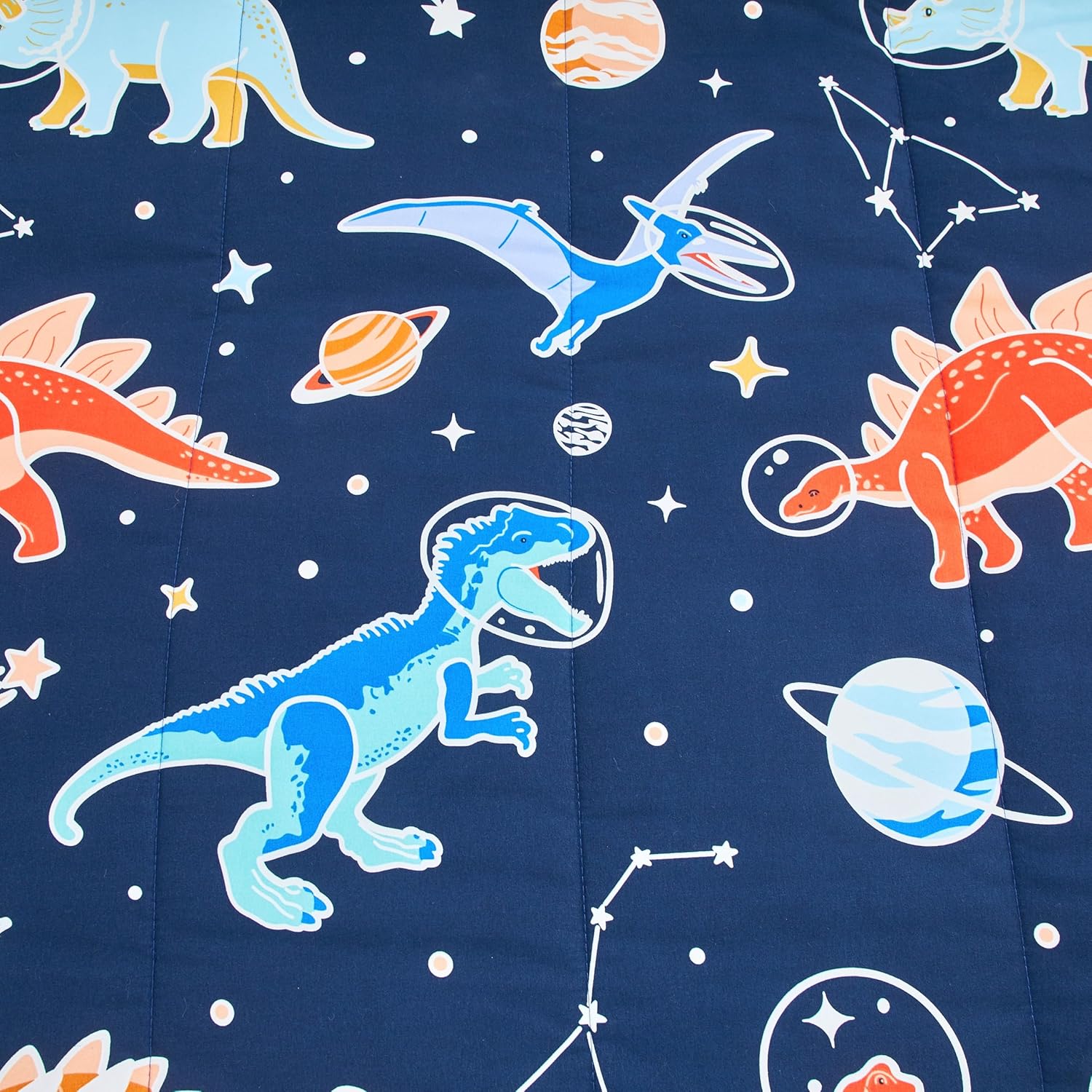 Btargot 5 Piece Kids Dinosaur Glow in The Dark Comforter Set, Navy Cartoon Animal Bedding Set for Boys Girls Bed in a Bag, Full