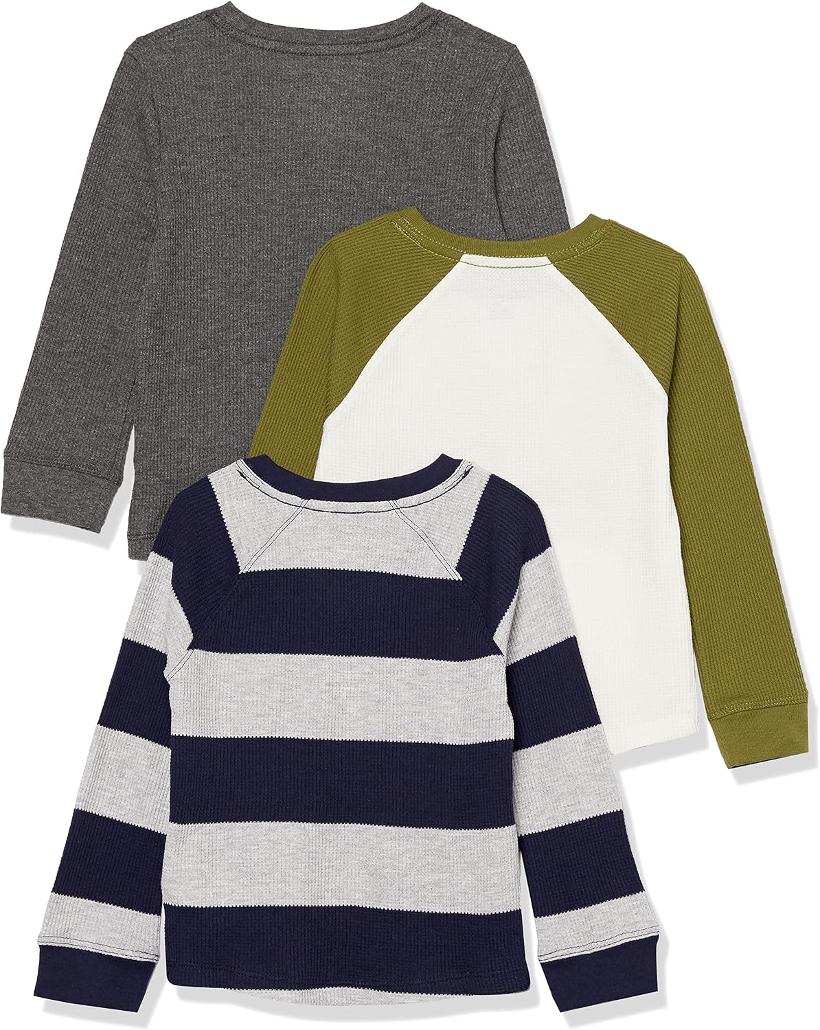 Amazon Essentials Boys and Toddlers' Long-Sleeve Cotton Thermal T-Shirt, Base Layer, Pack of 3 image 3