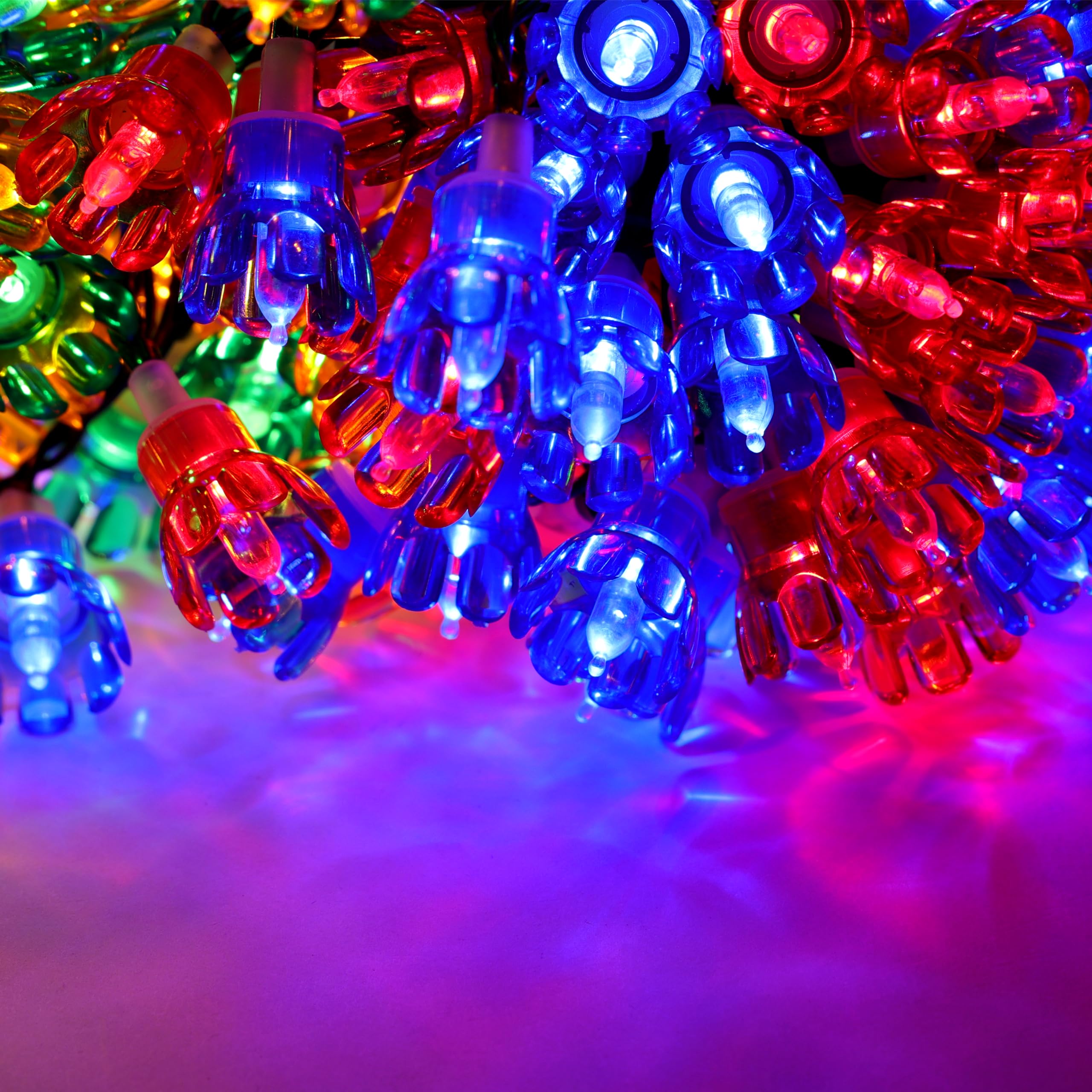 Christmas Concepts® 500 50m/164ft Retro Multicolor LED Petal Lights con controller a 8 funzioni – Interno/Esterno – Efficienza energetica A++ - Luci di Natale