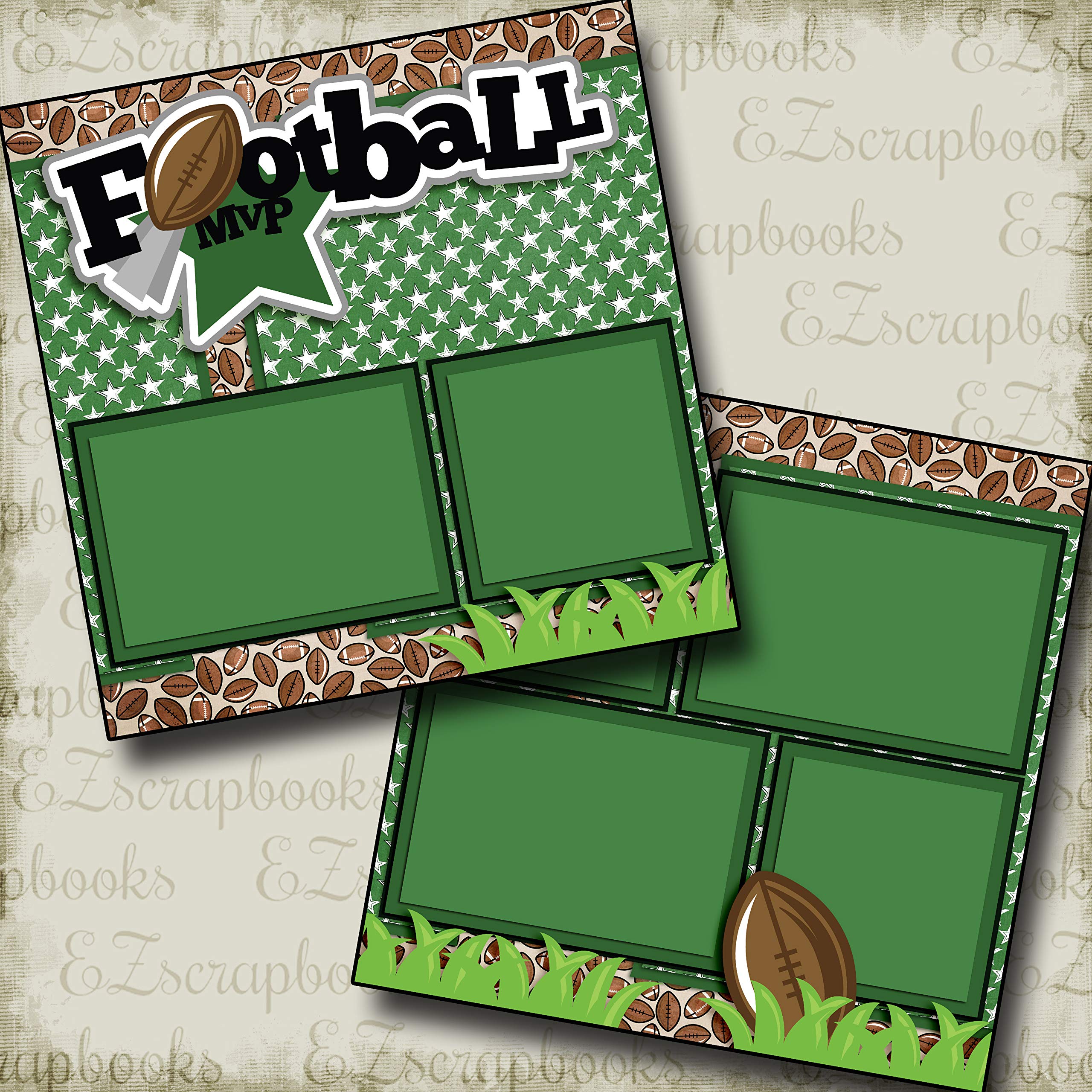 Football MVP Vert scrapbooking : kit pages d'album photo sport EZ Layout 3252