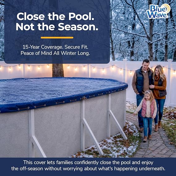 Blue Wave Arctic Armor 16x25-ft Oval Above Ground Pool Winter Cover, Blue